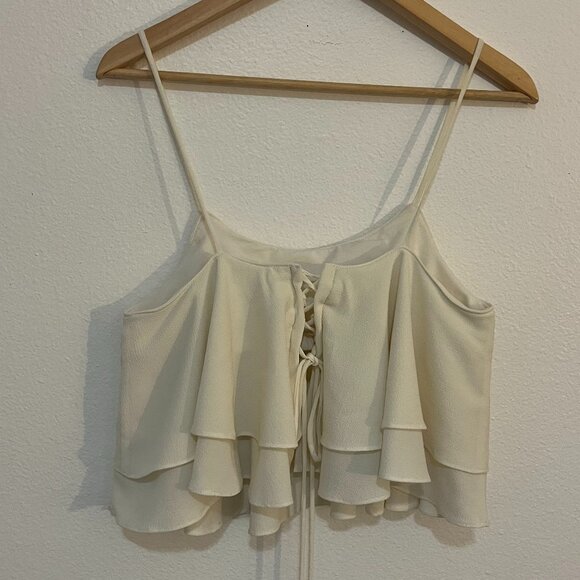 Free People | Tropical Wave Layered Crop Top in Cream, size XS - Picture 5 of 11